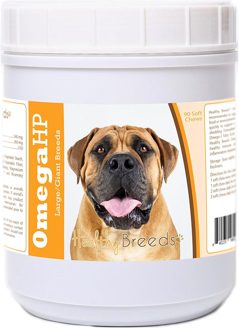 Healthy Breeds Boerboel Omega HP Fatty Acid Skin and Coat Support Soft Chews, 90 Count