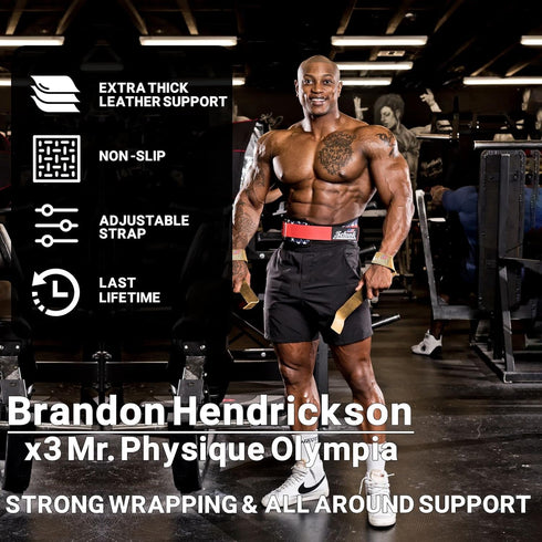 Schiek Sports Model 1000LLS Leather Weight Lifting Straps