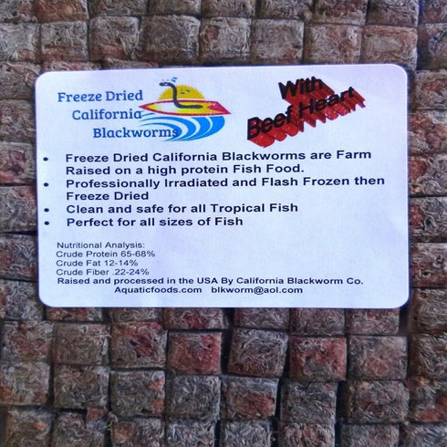 Aquatic Foods Inc. Community Mexico...50 Freeze Dried California Blackworms with Beef Heart Mix for Discus, Cichlids