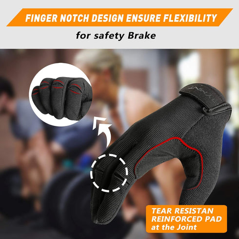 Full Fingers Workout Gloves for Women & Men - Gym Gloves with Extra Grip Foam Padding & Anti-Slip for Fitness, Training