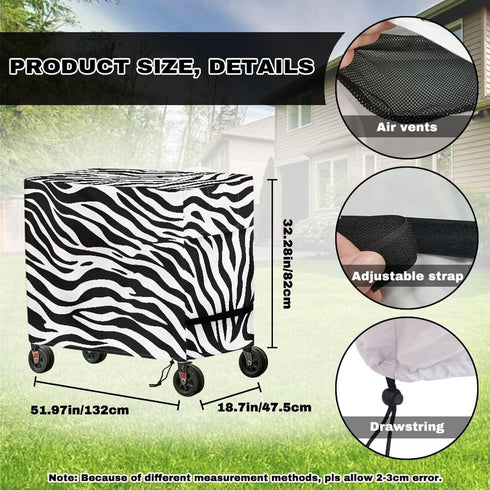 80 Quart Rolling Cooler Cart Cover, Waterproof Easy to Clean Outdoor Cart Cover with Adjustable Drawstring