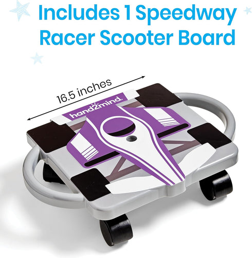hand2mind Purple Speedway Racer Scooter Board, Floor Scooter Board, Gross Motor Toys, Kids Exercise & Physical