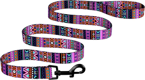 CollarDirect Aztec Dog Leash - Nylon Tribal Pattern Pet Leash for Small Medium Large Dogs, 5 FT Long