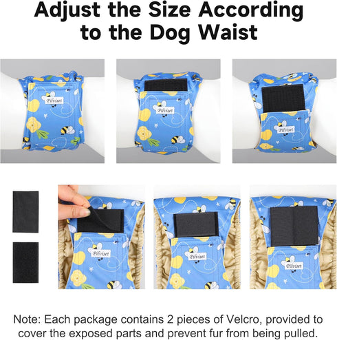 5 Pack Dog Diapers Male Reusable, Belly Bands for Male Dogs, High Absorbing Dog Pee Wraps for Doggie in Incontinence