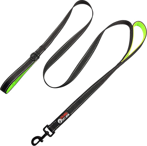 Dog Leash 6ft Long, Heavy Duty Traffic Padded Two Handle Lead for Control Safety Training, Black