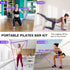 Pilates Bar Kit with Resistance Bands - Adjustable 3-Section Equipment for Legs, Hip, Waist, Arm Workouts
