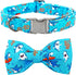 Shark Print Bowtie Dog Collar for Boys, Soft Durable Adjustable Collar for X-Large Dogs