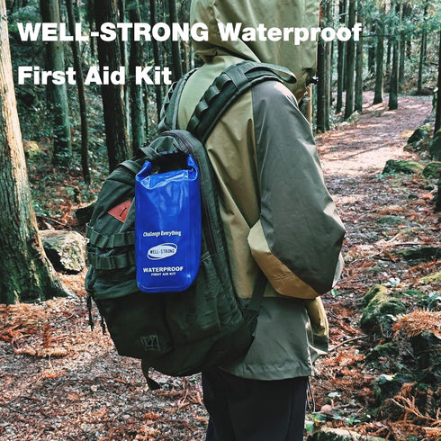 Boat First Aid Kit Waterproof, WELL-STRONG Marine Emergency Kit with Roll Top Dry Bag for Boating Fishing Kayaking