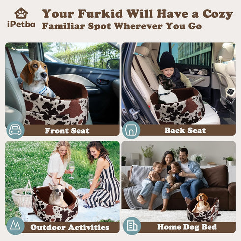 Crash-Protective Dog Car Seat for Small & Medium Breeds - Non-Slip & Washable