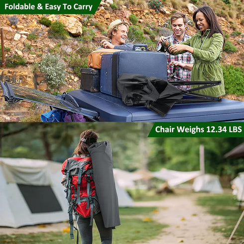 2 Leonyo Oversized Person Camping Chair, Double Camping Loveseat Chair for Adults, Foldable & Comfortable Double Seat