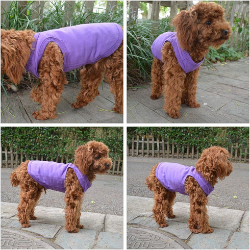 Dog Clothing Blank T-Shirt Tanks Top Vests for Small Medium Large Dogs, 100% Cotton Summer Vest (M, Purple)