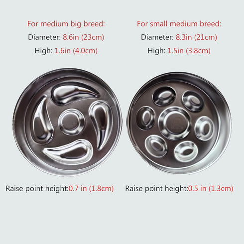 Slow Feeder Dog Cat Bowls with Non-Slip Mat, 304 Stainless Steel Metal Food Bowls for Medium Breed Pets