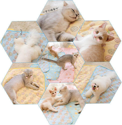 NACOCO Pet Cooling Mat Pink Cat Dog Cushion Pad Summer Cool Down Comfortable Soft for Pets and Adults (L)