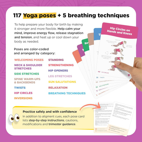 Set WorkoutLabs Prenatal Yoga & Ayurveda Cards Healthy and Conscious Pregnancy Guide with Ancient Wisdom in a Modern