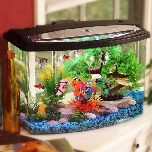 Floating Fish Tank Decorations, Cute Little Diver Aquarium Decor Accessories, 4 Pack of Diver Ornaments