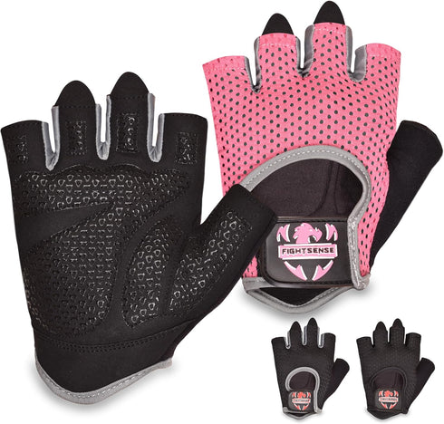 FIGHTSENSE Workout Gloves for Men Women, Weight Lifting Gloves with Non-Slip Silicon