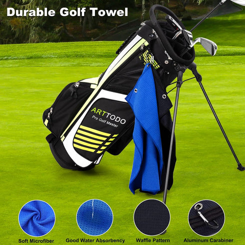 Golf Accessories Cleaning Kit (13 in 1) Includes Club Brush, Divot Tool, Golf Pouch, Towel, Tees, Gifts for Men