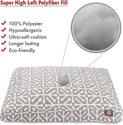 Gray Aruba Medium Rectangle Indoor Outdoor Pet Dog Bed with Removable Washable Cover by Majestic Pet Products