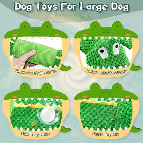 Dog Toys for Large Dogs, Squeaky Plush Chew Toys, Tough Tug of War Toys, Interactive Puppy Toys for All Breeds