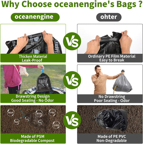 Set, 8 oceanengine Portable Toilet Bags Poo Gel Gallon Camping Toilet Bags with Portable Toilet Absorbent Gel