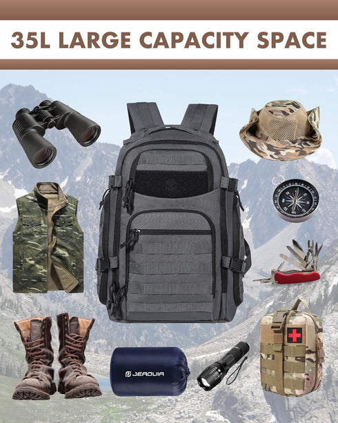 Tactical Laptop Backpack for Men, Military Backpack in Grey