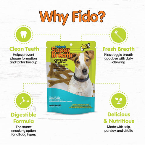 Super Breath Dental Care Bones for Dogs - 13 Count Small Dog Treats, Made in USA, Freshens Breath