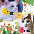 Weewooday 4 Pcs Spring Cat Collar for Girl Cats, Adjustable Flower Collars with Bell for Holiday Party and Daily
