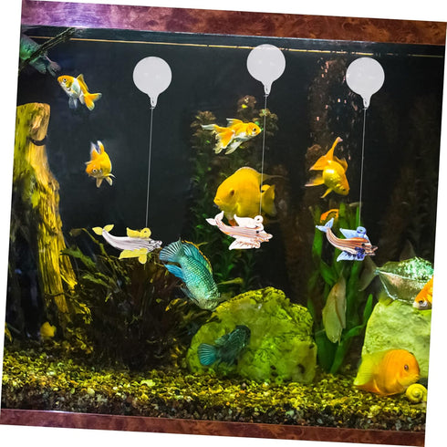 6 Pcs Floating Ball Pendant, All Glass Aquariums Float Frog Ornament, Aquarium Decor for Small Goldfish Fish Tank
