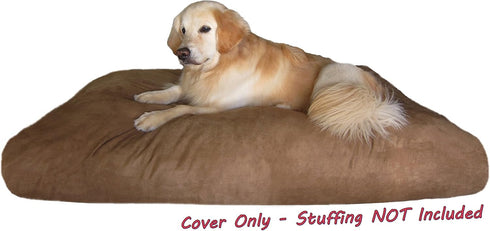 Dogbed4less DIY Pet Bed Pillow, Brown MicroSuede Duvet Cover, 55X47X4 Inch - Covers Only
