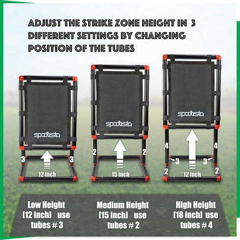 SPORTTISTA Baseball Strike Zone Target Compatible with Plastic Ball Games & Blitzball, Durable & Stable Frame