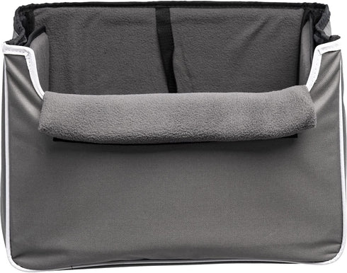 Collapsible Pet Booster Car Seat Box with Plush Fleece Cover, Cushion Insert for Small Dogs and Puppies Under 20 lbs,