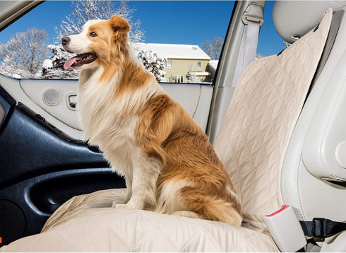 Furhaven Quilted Water-Resistant Car Seat Protector - Clay, One Size