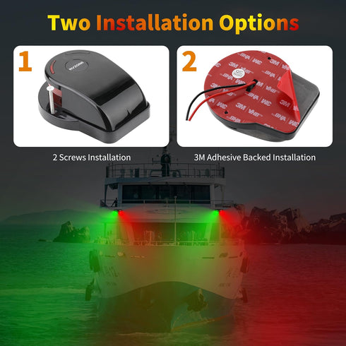IP67 RVZONE Boat Navigation Lights, Navigation Lighting for Boats Led Waterproof Red and Green Marine LED Bow Lights