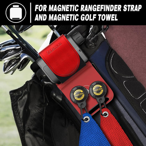 Golf Bag Metal Landing Pads for Magnetic Golf Equipment - Quick Access to Towel, Rangefinder, Flask, Speaker - US Patent