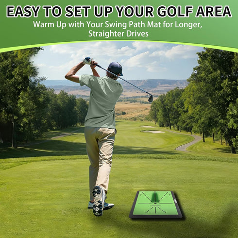 Fanshaw 16"x12" Golf Hitting Mat, Swing Path Feedback Golf Training Mat, Extra Replaceable Practice Mat, Indoor Outdoor