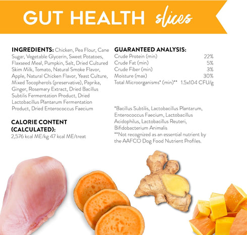 Dogswell Gut Health Slices Functional Dog Treats, Chicken, 8 oz. Bag