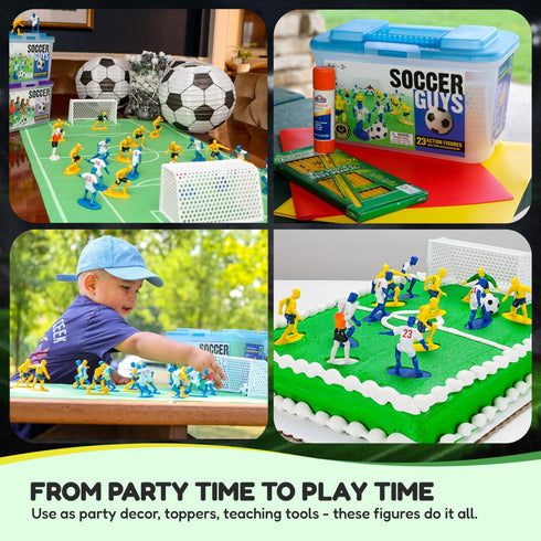 27 Set, 2 3 Kaskey Kids Soccer Guys, Navy Black vs. Blue White, Pieces in Each Includes Teams, Accessories, and Travel
