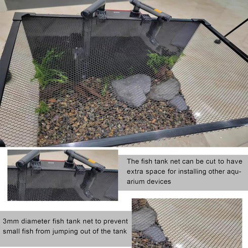 Magnetic Fish Tank Lid, Anti-Jumping Net Cover Mesh to Protect Fish from Jumping Out of Aquarium