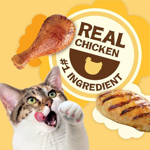 (Pack 10) 2.1 oz. Purina Friskies Natural Cat Treats, Party Mix Natural Yums With Real Chicken & Vitamins, Minerals