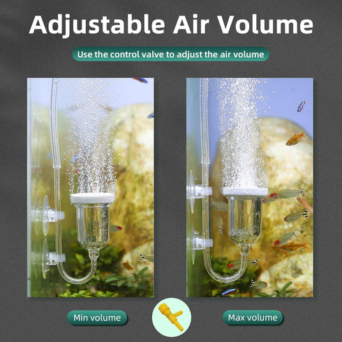 boxtech Aquarium Air Stone, Fish Tank Bubble Diffuser with 1 Check Valve, 2 Suction Cups for Hydroponic
