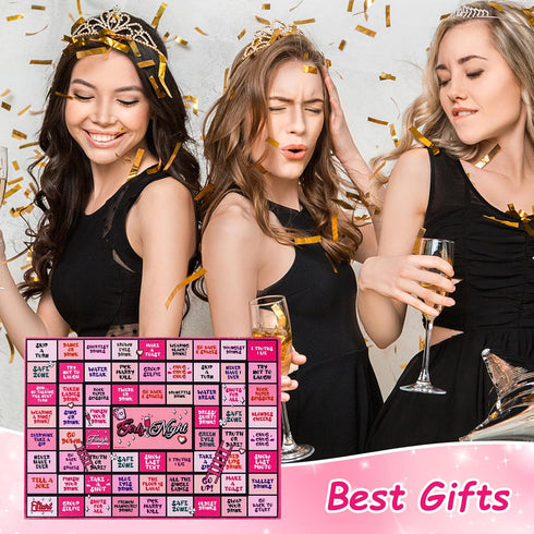 21+, 2-8 Fofeadm Drinking Games for Adult, Girls Night Rubber Mat Drinking Board Games, Funny Party Interactive