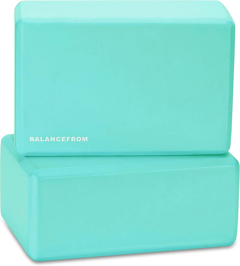 Signature Fitness Set of 2 High Density Yoga Blocks, 9"x6"x4" Each, Pair, Multiple Colors by Signature Fitness
