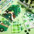 100 Paterr Pieces Dog Bandanas Bulk St. Patrick's Day Pet Handkerchief Shamrocks Soft Triangle Bibs Cute Kerchief