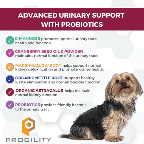 Nootie Progility Urinary Support Supplement for Dogs, 90 Soft Chews, Bladder and Urinary Tract Support