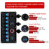 FXC 12V 24V Blue LED ON/Off Marine Multi Function Switch Panel - Waterproof 8 Gang Rocker Switch Panel