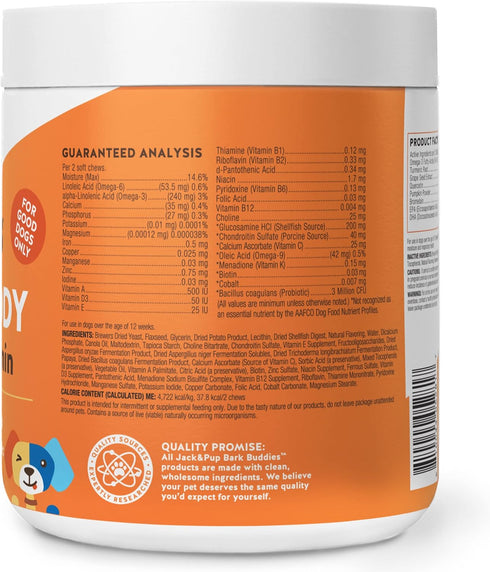 Jack&Pup Dog Vitamins and Supplements, Multivitamins for Dogs, Chewable Soft Chews Puppy Vitamins, 60ct