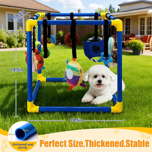 VYNALTIX 12 12 Puppy Play Gym with Toys, Removable Dog Enrichment Playground, Interactive Indoor Training Activity