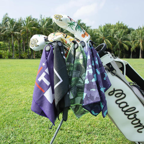 Funny Style Magnetic Golf Towel with Carabiner - Microfiber Golf Towel Magnet for Golf Clubs, Carts, Gifts for Men