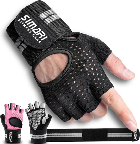 SIMARI Breathable Workout Gloves for Men Women, Padded Weight Lifting Gloves with