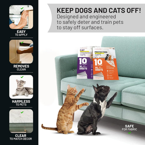 CLAWGUARD Bundle Pack, Dog Scratch Protection Tape and Cat Training Tape, Furniture Protector Pack